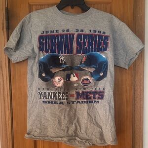 New York Yankees vs New York Mets Subway Series Lee Sport Heather Gray T-Shirt